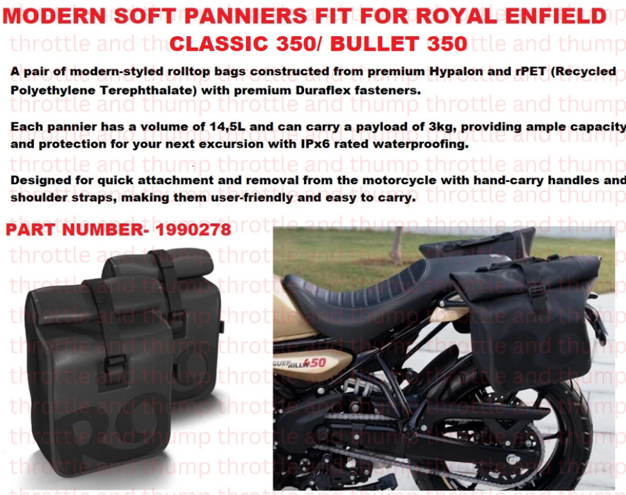 Modern Soft Panniers fit for Royal Enfield Bullet 350