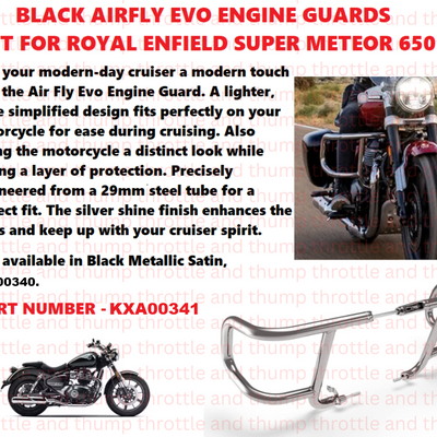 Silver Airfly Evo Engine Guards fit for Royal Enfield Super meteor 650
