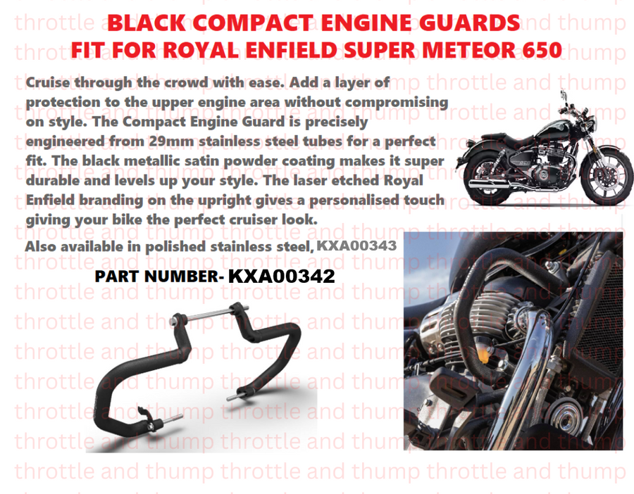 Black Compact Engine Guards fit for Royal Enfield Super Meteor 650
