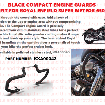 Black Compact Engine Guards fit for Royal Enfield Super Meteor 650