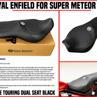 Black Deluxe Touring Dual Seat fit for Royal Enfield Super Meteor 650