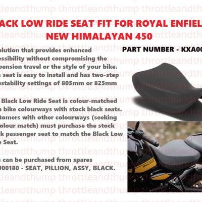 Black Low Ride Seat fit for Royal Enfield Himalayan 450