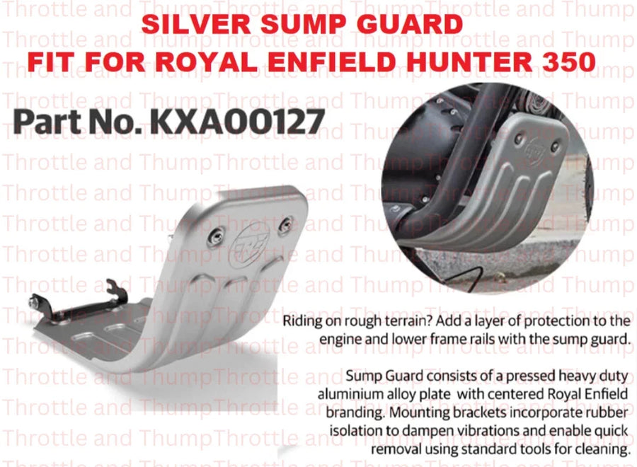 Silver Sump Guard fit for Royal Enfield Hunter 350