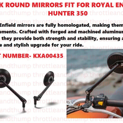 Black Round Mirrors fit for Royal Enfield Hunter 350