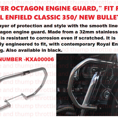 Silver Octagon Engine Guard fit for Royal Enfield Bullet 350