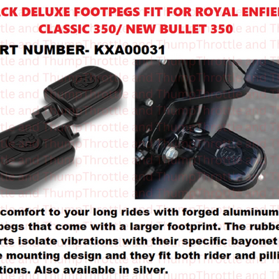 Black Deluxe Footpegs fit for Royal Enfield Bullet 350