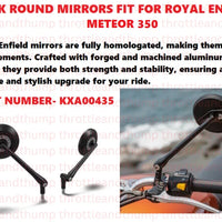 Black Round Mirrors fit for Royal Enfield Meteor 350