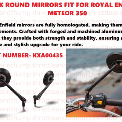 Black Round Mirrors fit for Royal Enfield Meteor 350