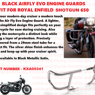 Silver Airfly Evo Engine Guards fit for Royal Enfield Shotgun 650