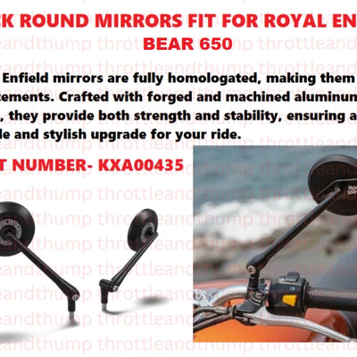 Black Round Mirrors fit for Royal Enfield Bear 650