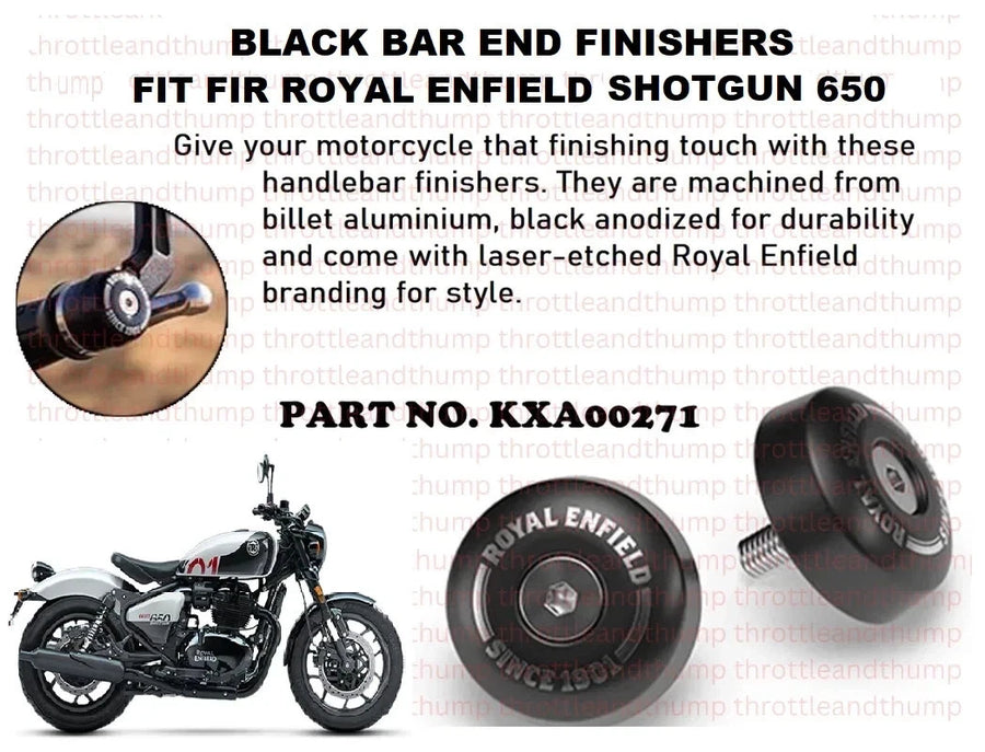 Black Bar End Finishers fit for Royal Enfield Shotgun 650