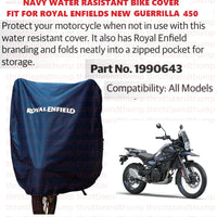 Navy Water Resistant Bike Cover fit for Royal Enfield Guerrilla 450