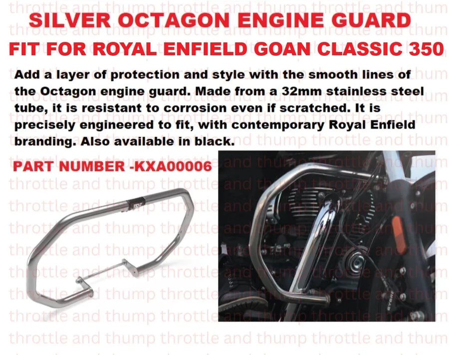 Silver Octagon Engine Guard fit for Royal Enfield Goan Classic 350