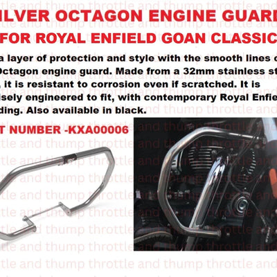 Silver Octagon Engine Guard fit for Royal Enfield Goan Classic 350