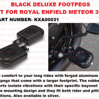 Black Deluxe Footpegs fit for Royal Enfield Meteor 350