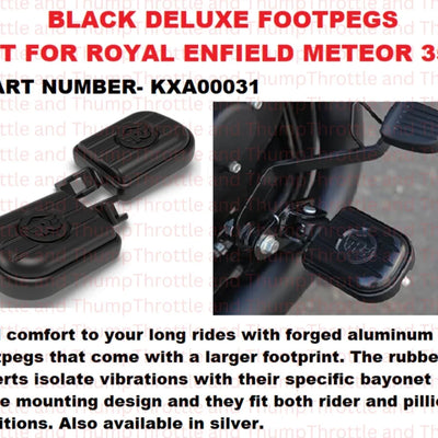 Black Deluxe Footpegs fit for Royal Enfield Meteor 350