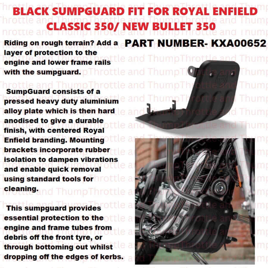 Black Sumpguard fit for Royal Enfield Bullet 350