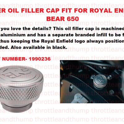 Silver Oil Filler Cap fit for Royal Enfield Bear 650
