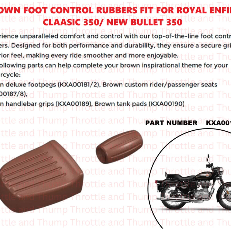 Brown Foot Control Rubbers fit for Royal Enfield Classic 350