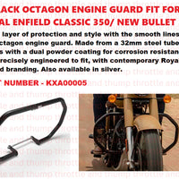 Black Octagon Engine Guard fit for Royal Enfield Classic 350