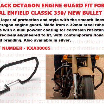Black Octagon Engine Guard fit for Royal Enfield Classic 350