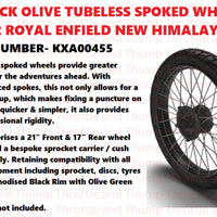 Black Olive Tubeless Spoked Wheels fit for Royal Enfield Himalayan 450