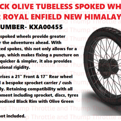 Black Olive Tubeless Spoked Wheels fit for Royal Enfield Himalayan 450