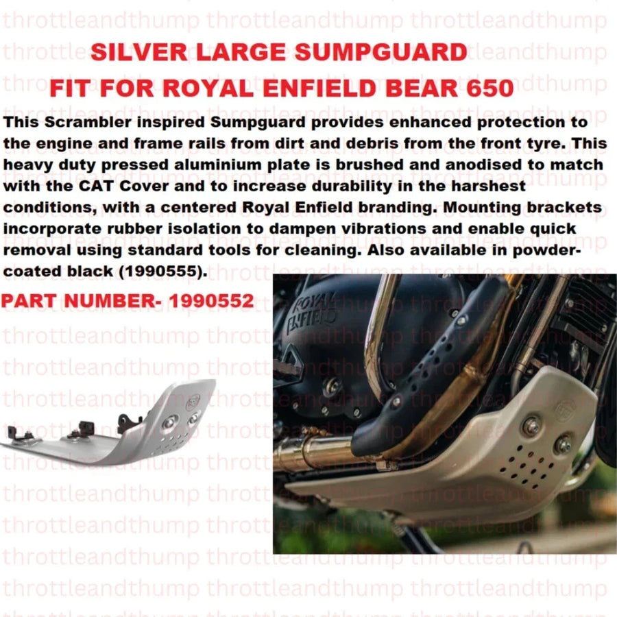 Silver Large Sumpguard fit for Royal Enfield Bear 650