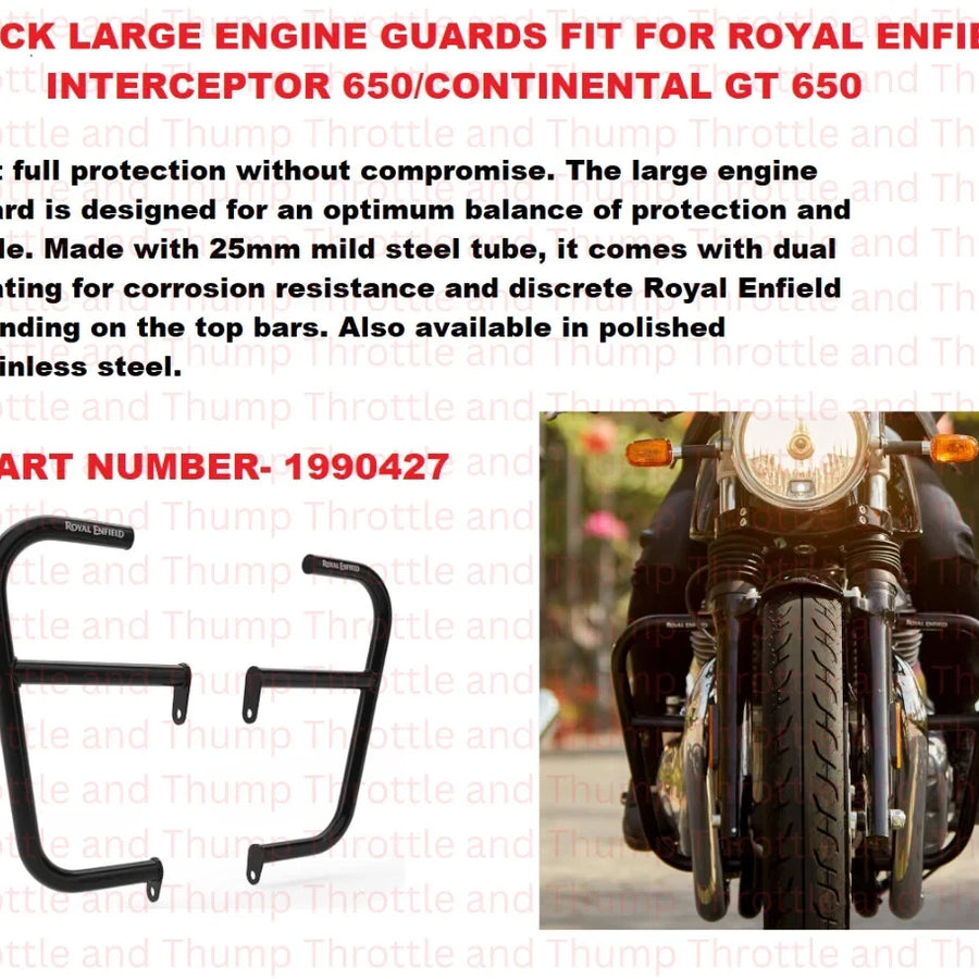 Black Large Engine Guards fit for Royal Enfield Interceptor 650