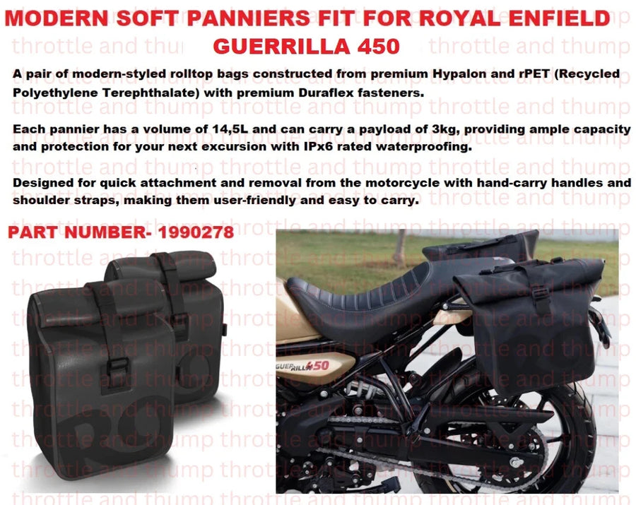 Modern Soft Panniers fit for Royal Enfield Guerrilla 450