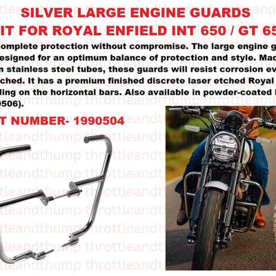 Silver Large Engine Guards fit for Royal Enfield Continental GT 650