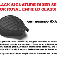Black Signature Rider Seat fit for Royal Enfield Classic 650