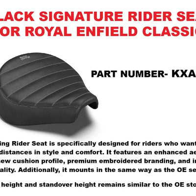 Black Signature Rider Seat fit for Royal Enfield Classic 650