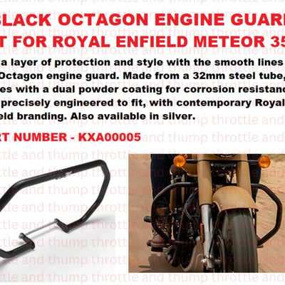 Black Octagon Engine Guard fit for Royal Enfield Meteor 350