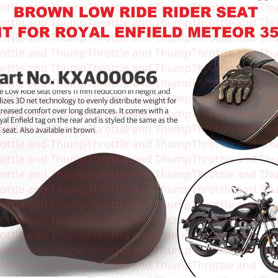 Brown Low Ride Rider Seat fit for Royal Enfield Meteor 350