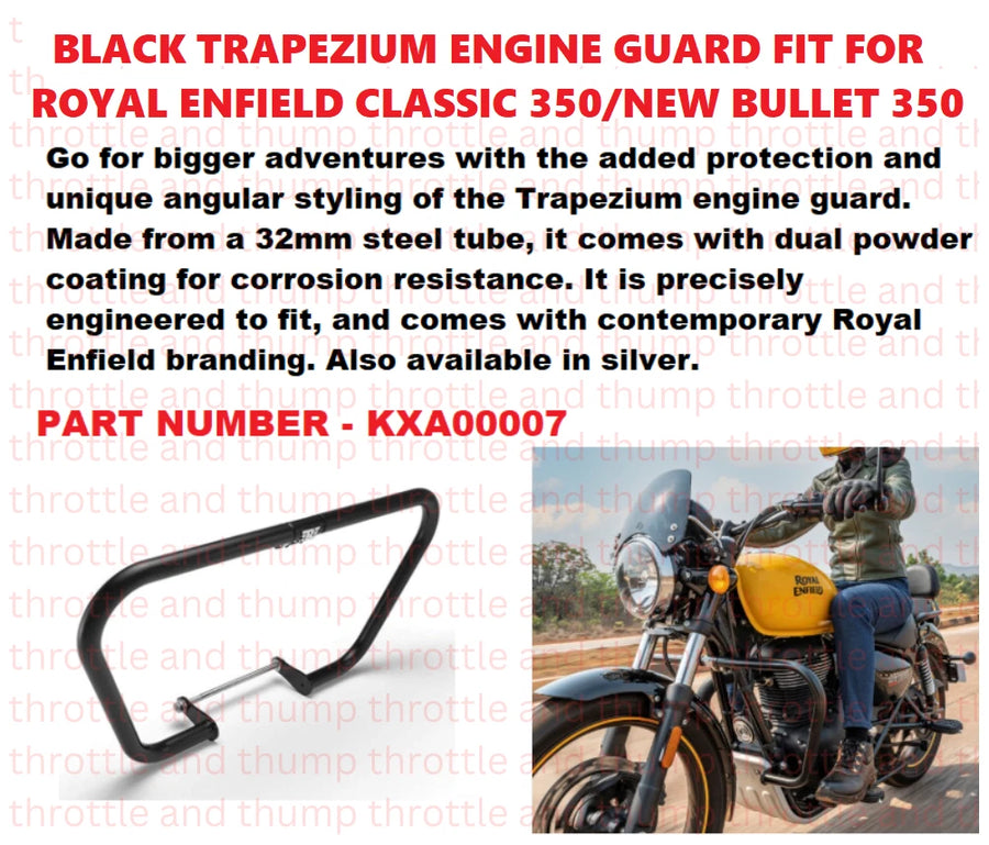 Black Trapezium Engine Guard fit for Royal Enfield Classic 350
