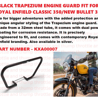 Black Trapezium Engine Guard fit for Royal Enfield Classic 350