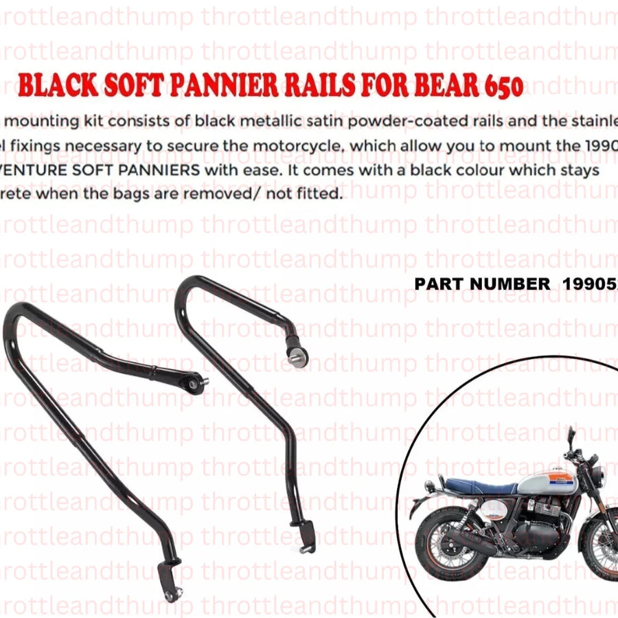 Black Soft Pannier Rails fit for Royal Enfield Bear 650