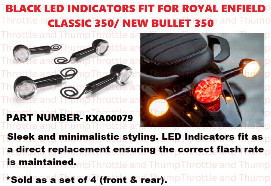 Black LED Indicators fit for Royal Enfield Bullet 350