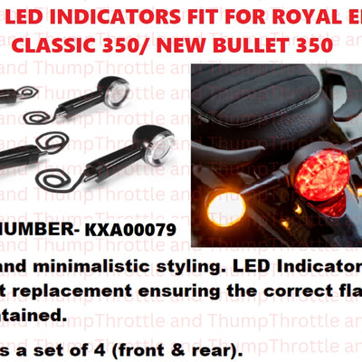 Black LED Indicators fit for Royal Enfield Bullet 350