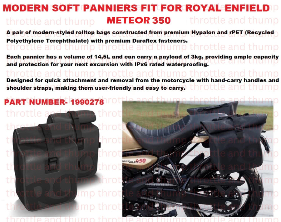 Modern Soft Panniers fit for Royal Enfield Meteor 350