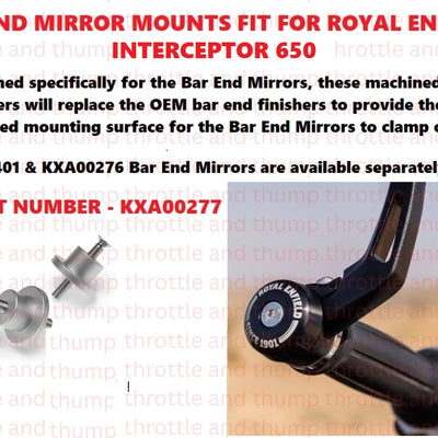 Bar End Mirror Mounts fit for Royal Enfield Interceptor 650