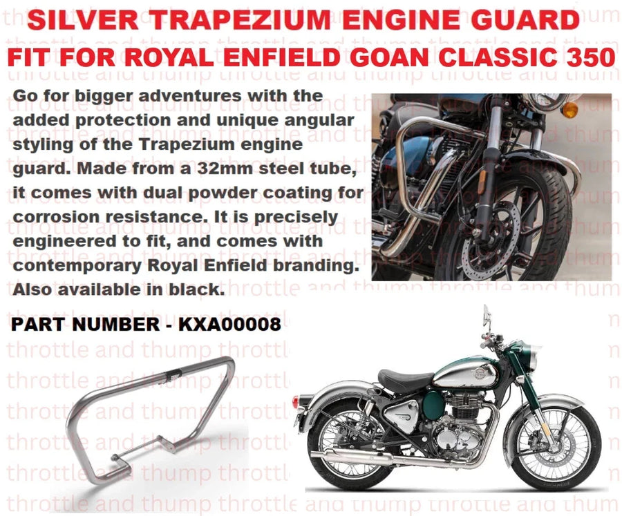 Silver Trapezium Engine Guard fit for Royal Enfield Goan Classic 350