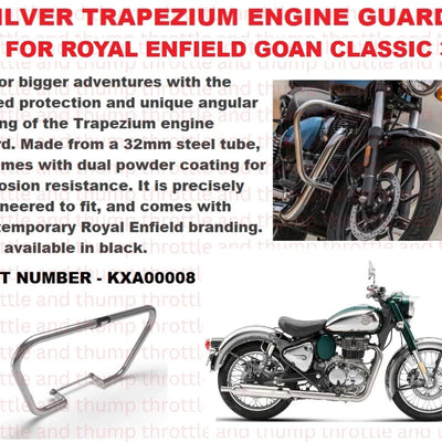 Silver Trapezium Engine Guard fit for Royal Enfield Goan Classic 350