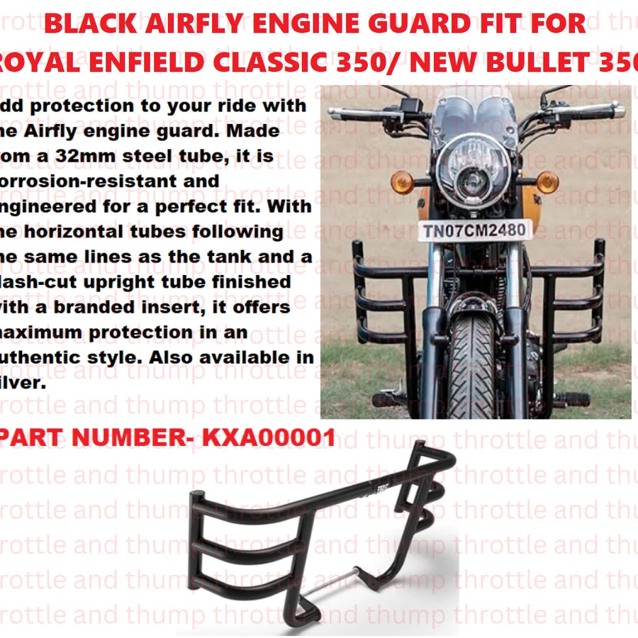 Black Airfly Engine Guard fit for Royal Enfield Classic 350