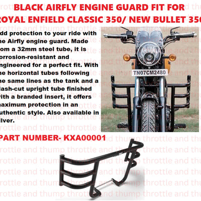 Black Airfly Engine Guard fit for Royal Enfield Classic 350