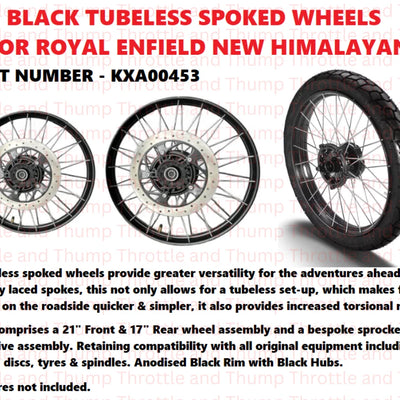 Black Tubeless Spoked Wheels fit for Royal Enfield Himalayan 450