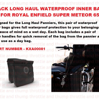 Black Long Haul Waterproof Inner Bags fit for Royal Enfield Super Meteor 650