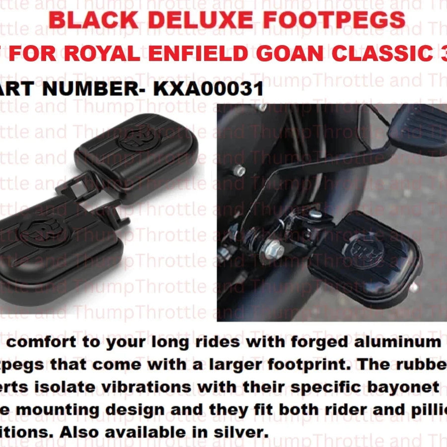 Black Deluxe Footpegs fit for Royal Enfield Goan Classic 350