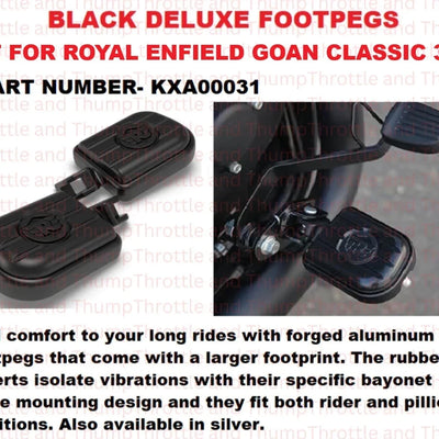 Black Deluxe Footpegs fit for Royal Enfield Goan Classic 350